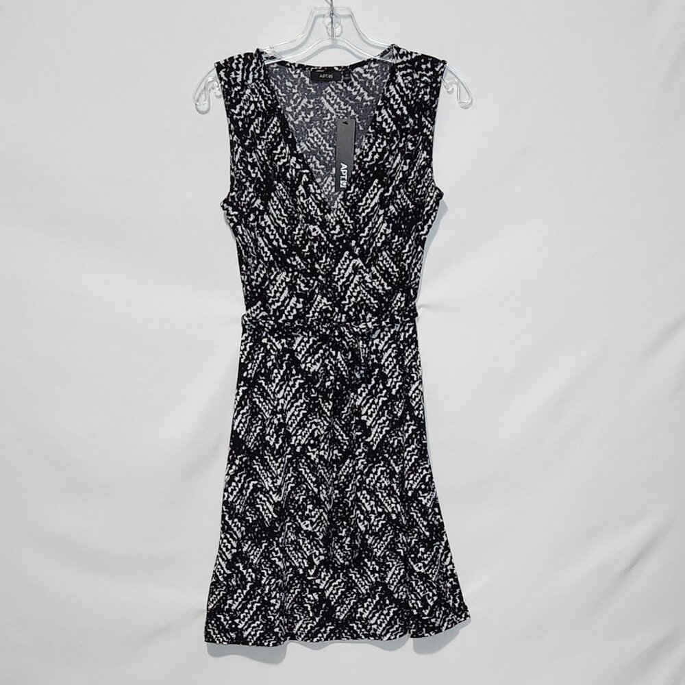 Apt 9 Printed Knit Sleeveless Faux Wrap Dress Size XS